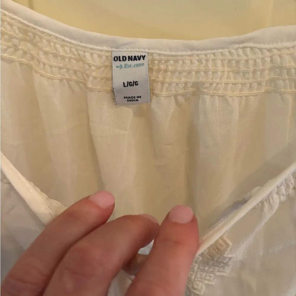 Old Navy Sheer White Blouse with Sailor Collar